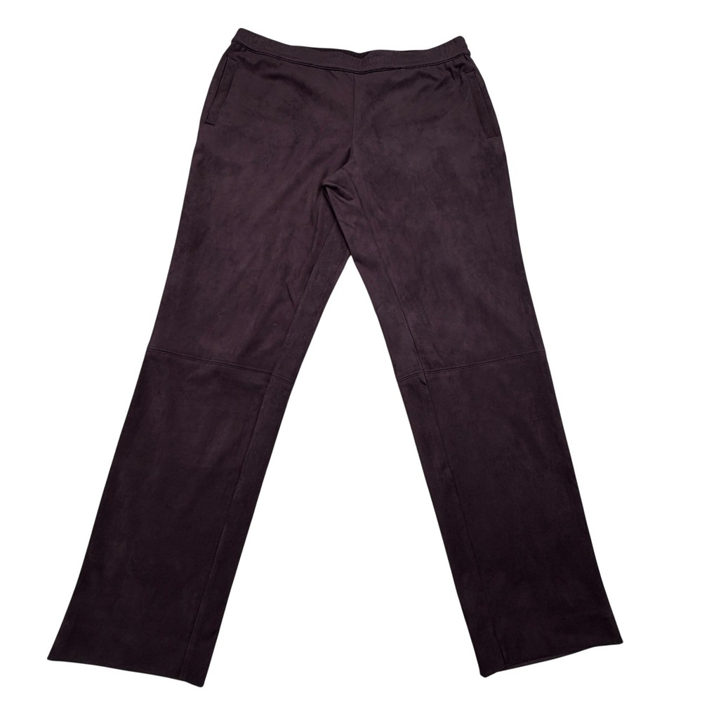 J. Jill Slacks Womens S Petite Purple Wearever Faux Suede Straight Leg Pull On